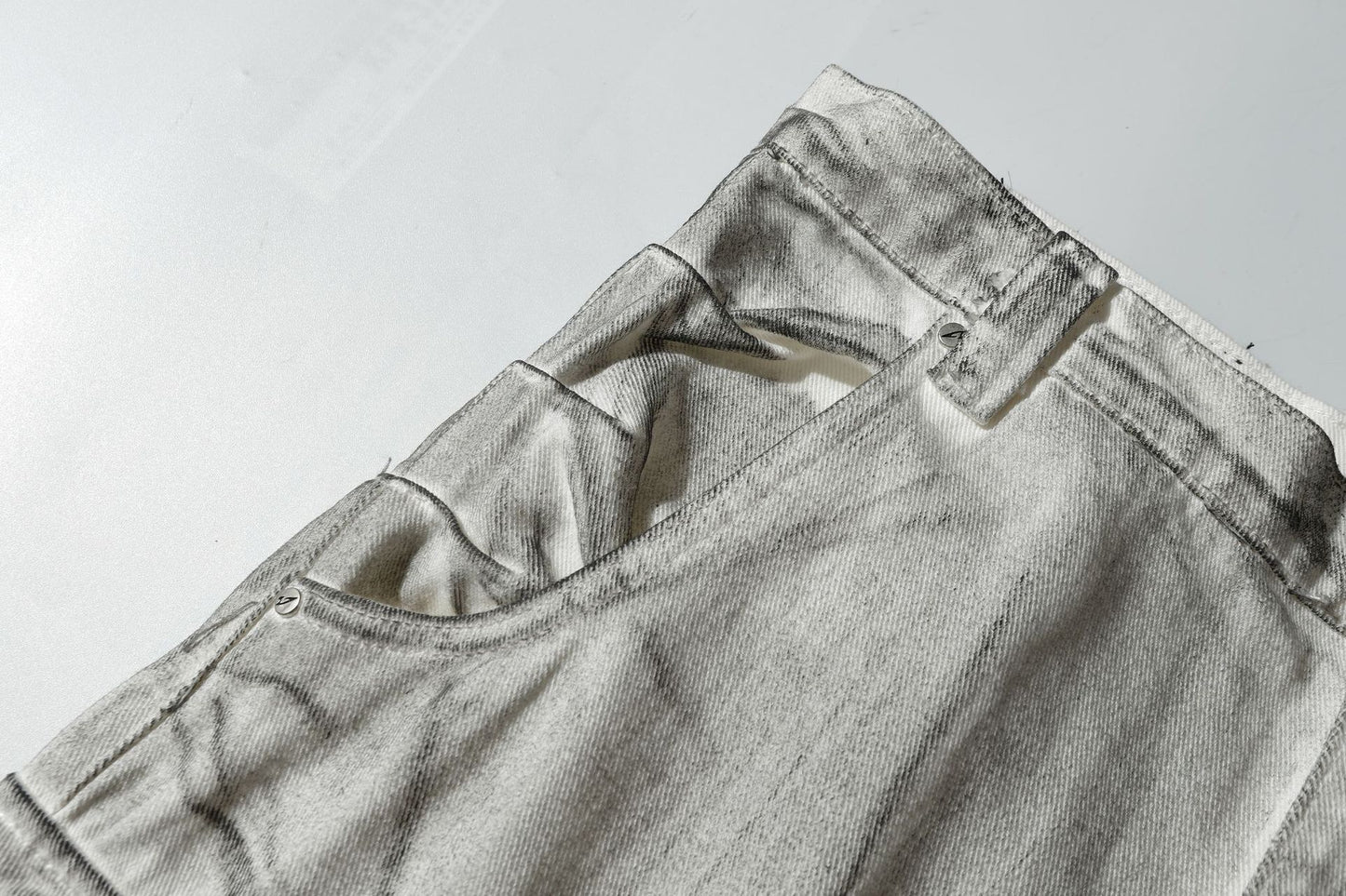 American Style Multi-Pocket Jeans for Men, Niche Retro Blue Wide-Leg Cargo Pants, Couple's European and American Trendy Pants, Cross-Border Trade