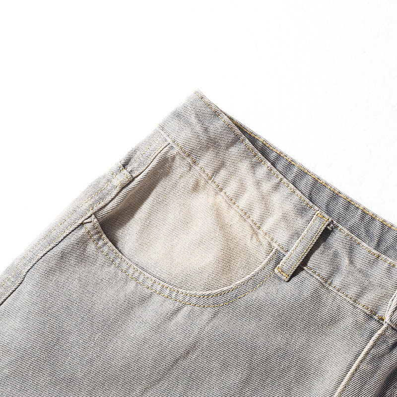 American-style Tie-dye Washed Vintage Loose Cargo Pants for Men Street Hip-Hop Jogger Jeans Trendy Designer Style