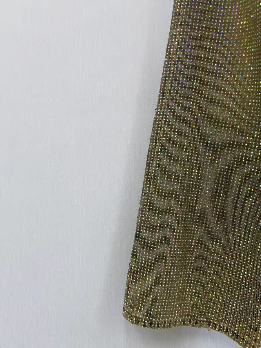 Summer New Crystal Shiny Diamond Straight-Leg Pants Extra Long Denim Floor-Length Pants Shiny Diamond Long Pants New High-Waisted Slimming Style