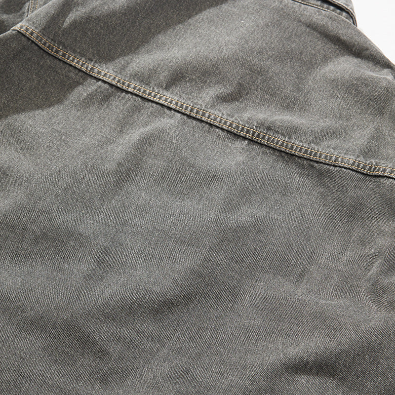 European and American High Street Fashion Trendy Brand Workwear Denim Jacket for Men2024Spring and Autumn Plus Size High-End Stylish Cool Jacket