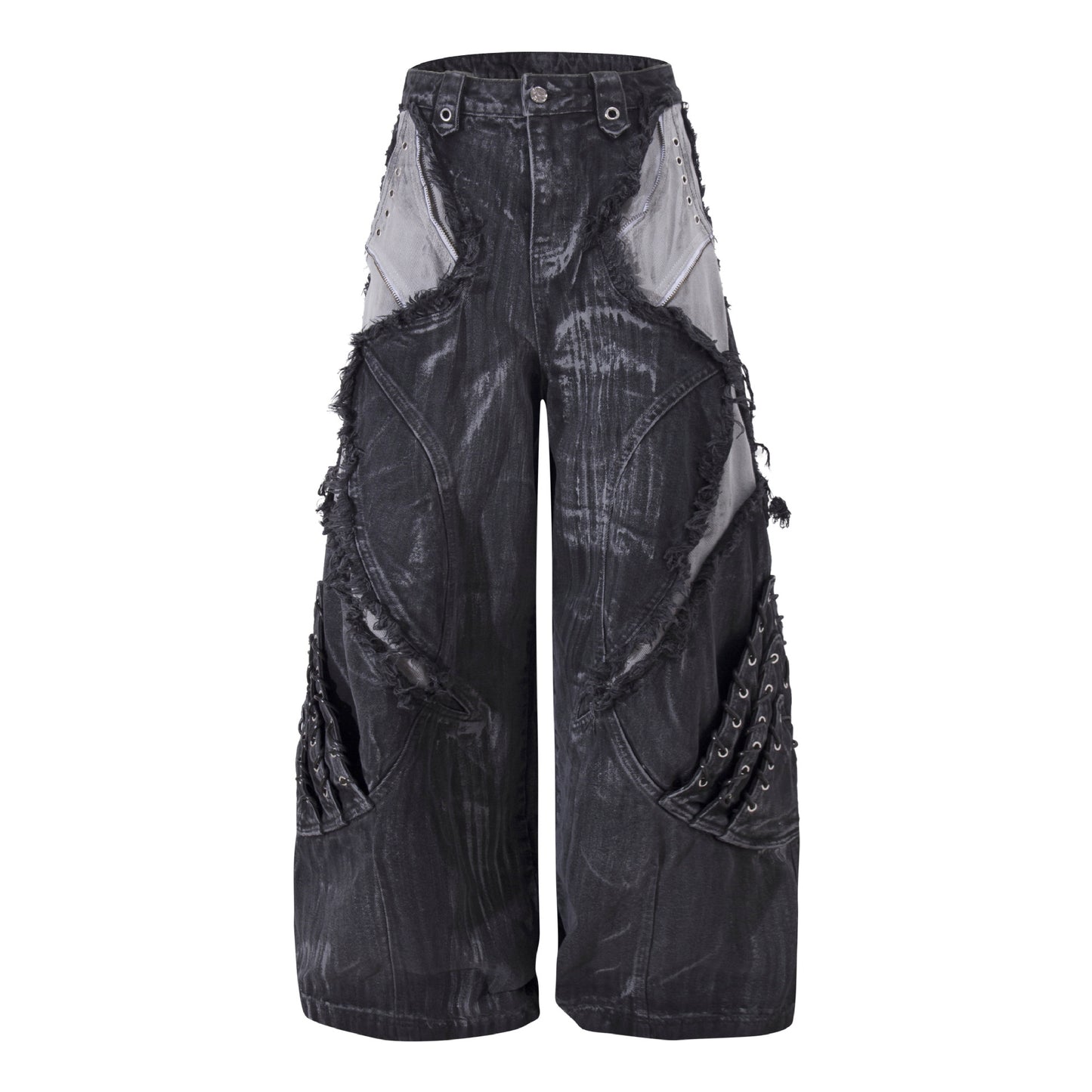 High-quality American streetwear super heavy-duty brushed and washed buffalo jeans