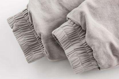 GUOWEAR Pearl Canvas Mountain Eagle Fleece-Lined Jacket American Street Wasteland Style Cotton Coat Men's Fleece-Lined Thickened Jacket