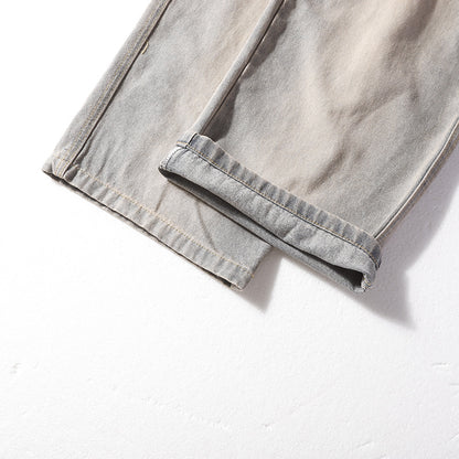 American-style Tie-dye Washed Vintage Loose Cargo Pants for Men Street Hip-Hop Jogger Jeans Trendy Designer Style