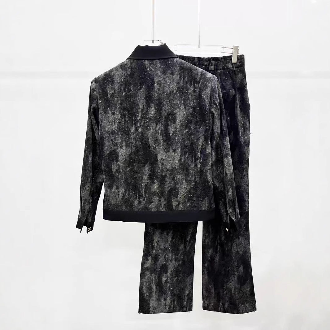 American Style Popular Street Retro Niche Patchwork Tie-Dye Washed Dot Check Jacket for Men Loose Fit INS Trendy Jacket