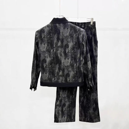 American Style Popular Street Retro Niche Patchwork Tie-Dye Washed Dot Check Jacket for Men Loose Fit INS Trendy Jacket