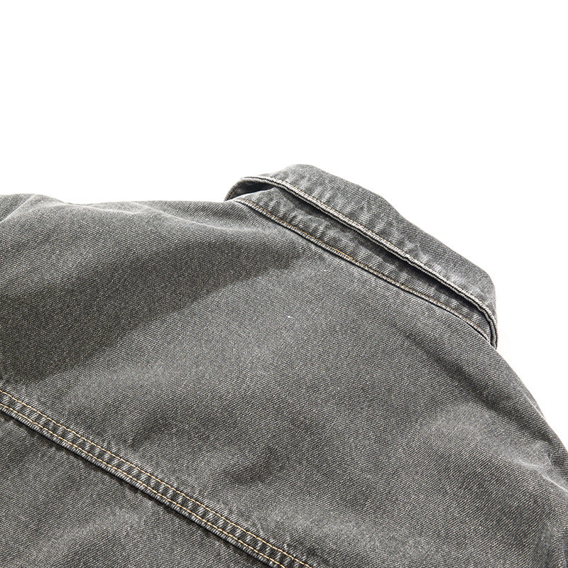 European and American High Street Fashion Trendy Brand Workwear Denim Jacket for Men2024Spring and Autumn Plus Size High-End Stylish Cool Jacket