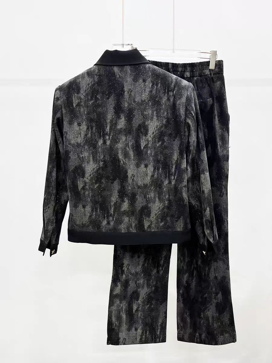 American Style Popular Street Retro Niche Patchwork Tie-Dye Washed Dot Check Jacket for Men Loose Fit INS Trendy Jacket