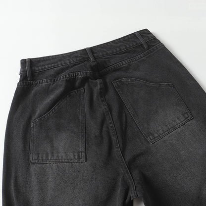 Trendy High Street Loose Retro Straight-Leg Drawstring Cargo Pants Men's Street Style Y2K Zipper Decorated Jeans