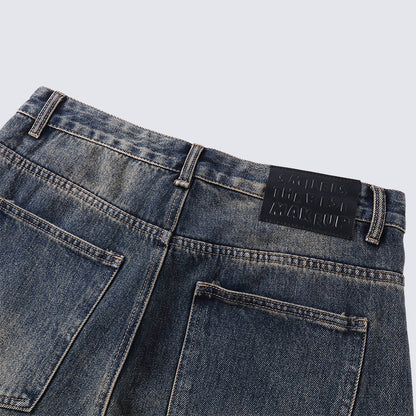 Washed High Waist Loose Jeans Unisex Trendy Casual Straight Wide Leg Pants Autumn Winter Versatile Long Washed Vintage