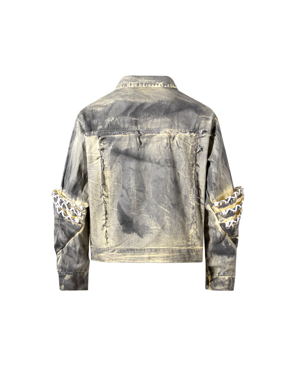 2025Autumn American High Street Heavy Craft Hand-painted Denim Jacket for Men and Women Retro Street Distressed Washed Jeans