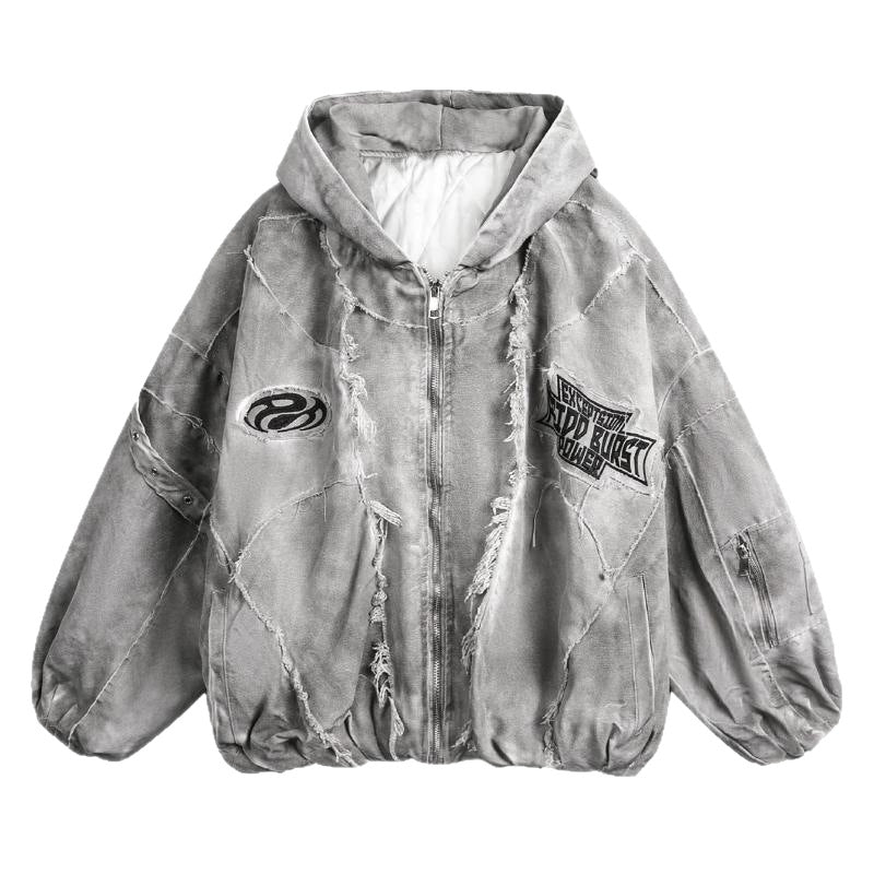 GUO WEAR Wasteland Style National Trend Mottled Vintage Workwear Jacket for Men and Women Winter Cotton Coat Casual Versatile