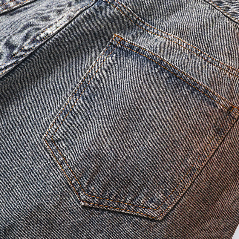 Fashion Trend Retro Jeans Multifunctional detachable pocket design straight-leg pants Unisex Loose Fit