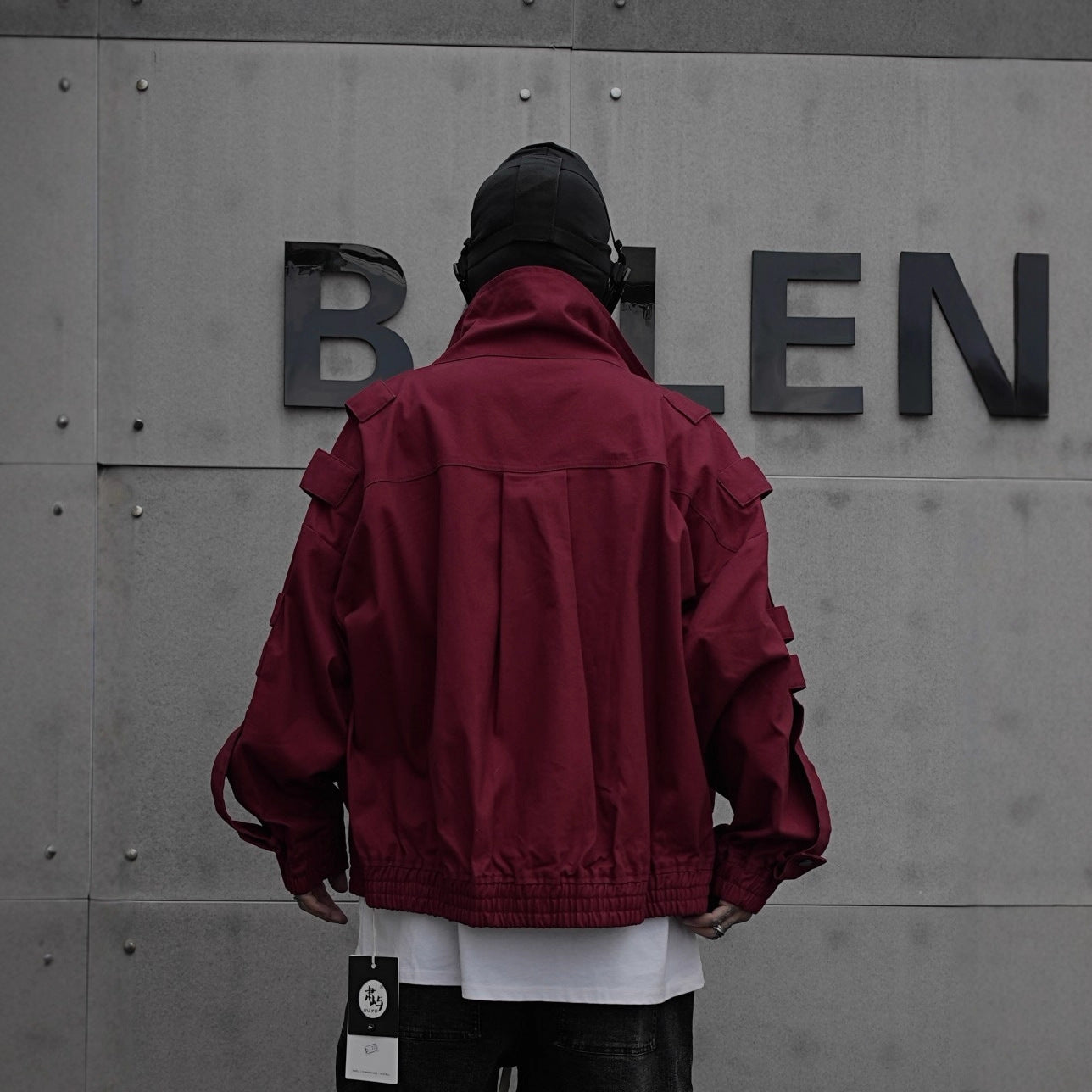 Japanese Trend Workwear Jacket for Men, Spring and Autumn Fashion, Loose Stand Collar Motorcycle Leather Jacket, Cool and Casual Versatile Jacket