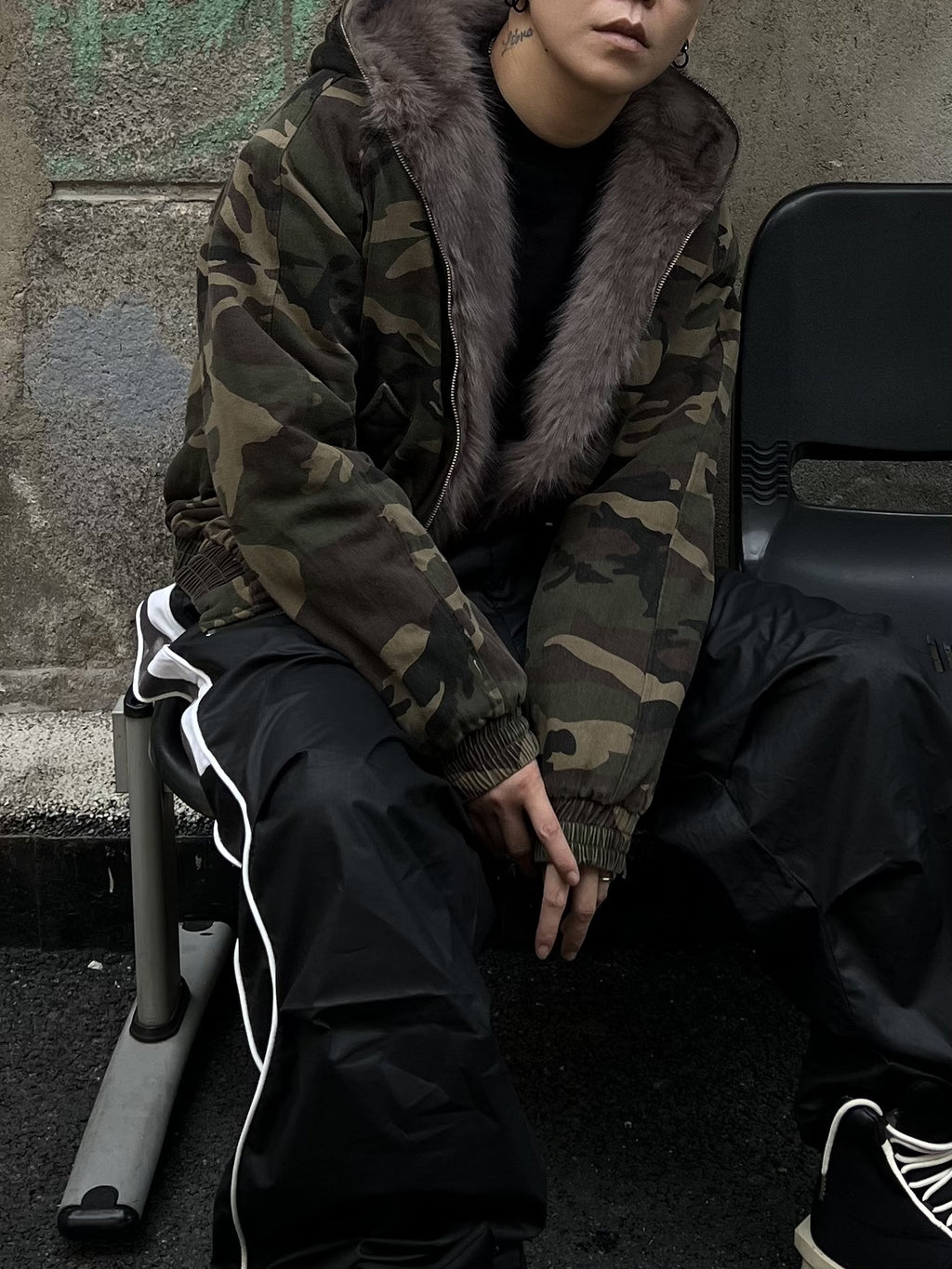 Zuoshandiao National Era Camouflage American Style Hooded Retro Thickened Cotton Jacket for Men and Women Workwear Cotton Coat