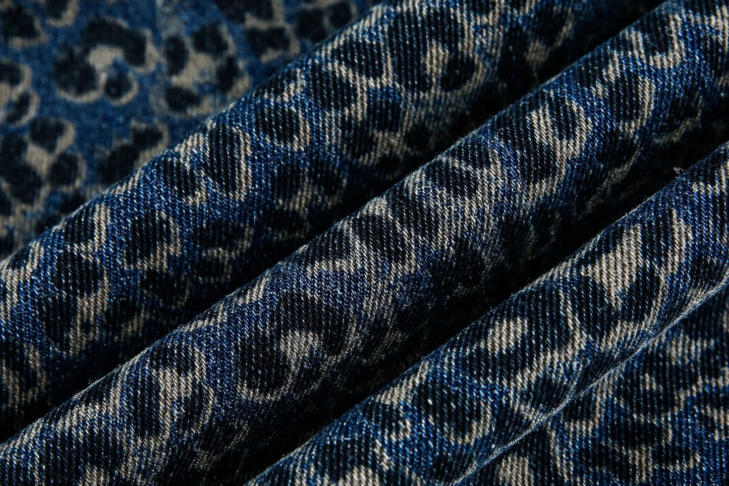 Fashion Brand2025Autumn New European and American High Street Leopard Print Scimitar Jeans RO Trendy Wide-Leg Pants