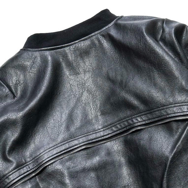 Heavy-duty Retro Designer Leather Flight Jacket Men's Street Trend Loose Jacket Workwear Windproof