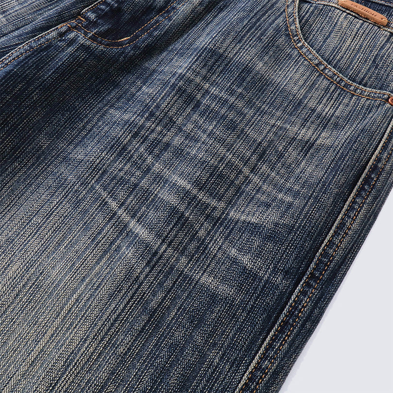 GUOWEAR Loose Straight Retro Jeans High-waisted Casual Washed Long Pants Unisex Trendy Pants