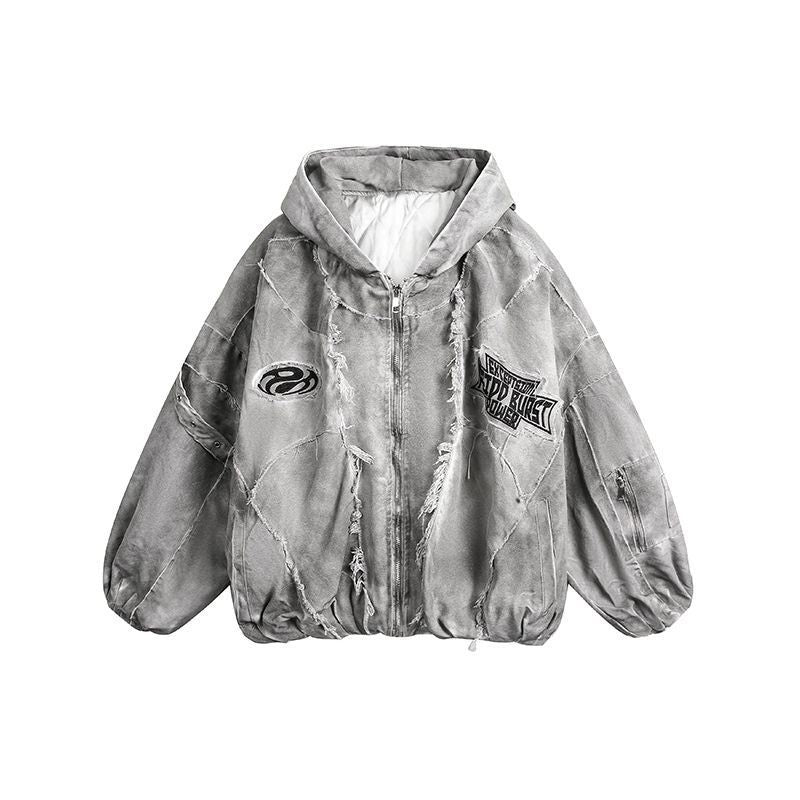 GUO WEAR Wasteland Style National Trend Mottled Vintage Workwear Jacket for Men and Women Winter Cotton Coat Casual Versatile