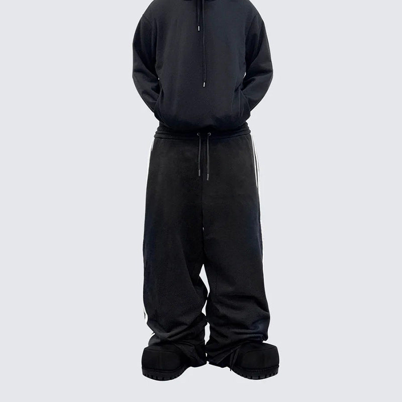 2025Three Stripes American Style Sweatpants Spring Autumn Sports High Street Wide Leg Long Pants Casual Trousers Trendy Versatile