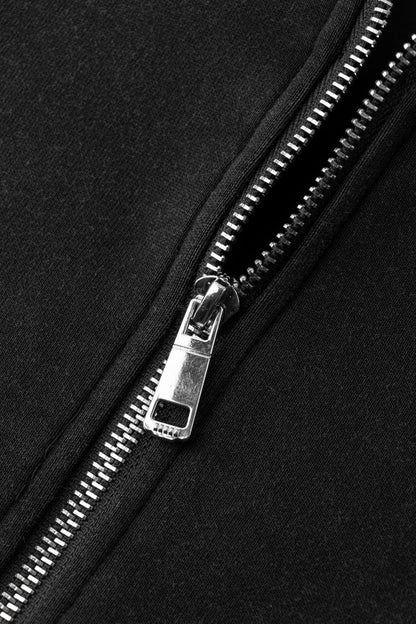 European and American High Street Dark Style Embroidered Hooded Zipper Sweatshirt for Men Spring and Autumn Trendy Brand Street Retro Loose Jacket ins