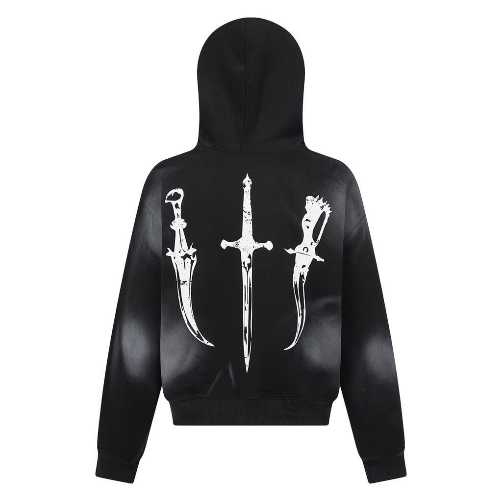 GUO WEAR  American Retro Hip-Hop Street Style Fur Collar Hooded Cardigan Sweatshirt for Men and Women, Autumn and Winter Trendy Brand