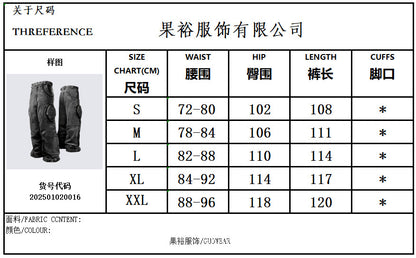 GUOWEAR Black ripped design zipper pants Fashion Street Style Jeans Personalized Trendy Cargo Pants