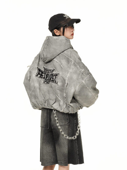 GUO WEAR Wasteland Style National Trend Mottled Vintage Workwear Jacket for Men and Women Winter Cotton Coat Casual Versatile