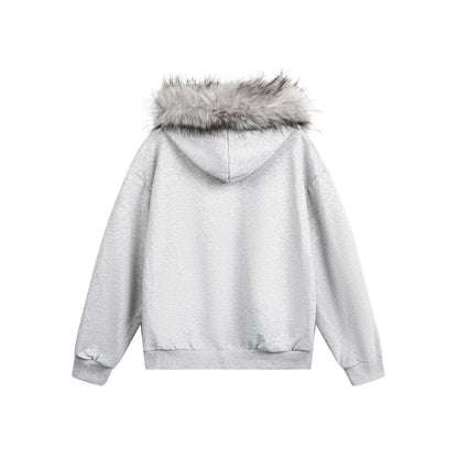 European and American Style Autumn Winter Fleece Hat Sweatshirt Hip Hop Printed Pattern Pullover Hoodie Street Fashion y2k Coat