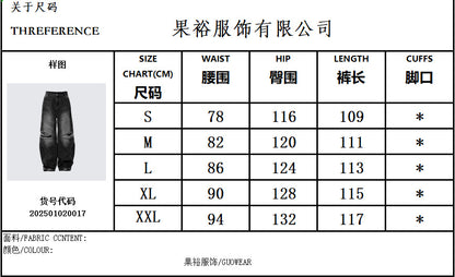 GUOWEAE Street Style Ripped Patchwork Jeans for Men Loose Fit Multi-Pocket Design Personality Long Pants Trendy Brand