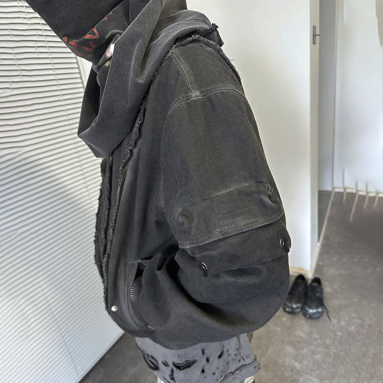 Cross-Border Heavy Industry Street Fashion Loose Flight Jacket Men's Retro Versatile Coat Workwear Retro Workwear