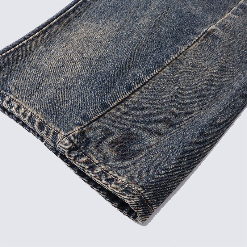 Washed High Waist Loose Jeans Unisex Trendy Casual Straight Wide Leg Pants Autumn Winter Versatile Long Washed Vintage