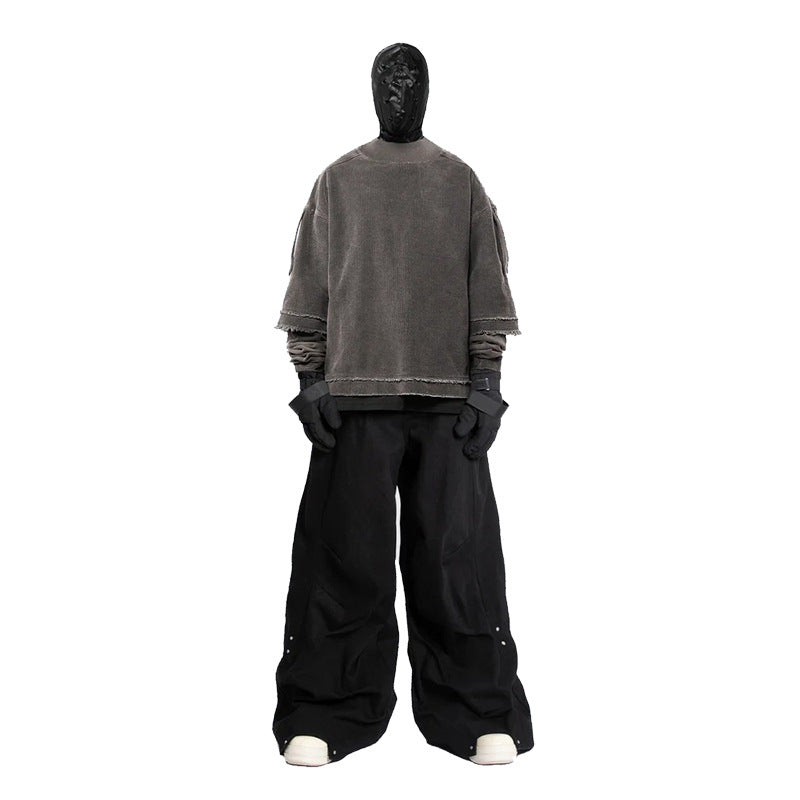 Vintage Brand Retro Workwear Wide-Leg Pants Street Loose Casual Pants European and American Style Versatile Draped Long Pants with Unique Zipper Design
