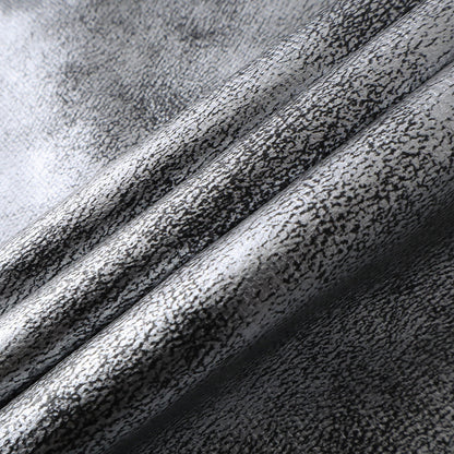 Personality Trend Retro silver Men's High Street Loose Metal Texture Straight Long Pants Workwear Durable Urban Fashion