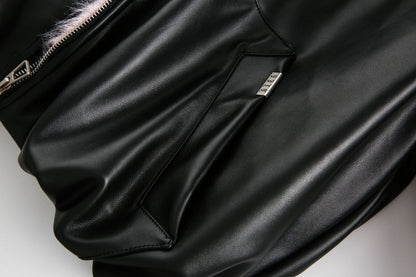 National Trend American Retro PU Padded Cotton Thickened Fur Collar Hooded Cotton Jacket Men's Winter Loose Versatile Cotton Coat