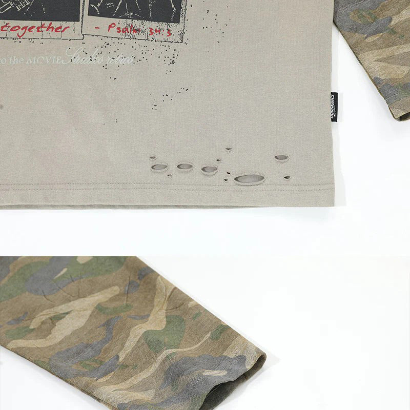 Loose Fit Versatile Fake Two-Piece T Men's Summer Trendy Brand Round Neck Japanese Street Style Casual Base Shirt Thin Top