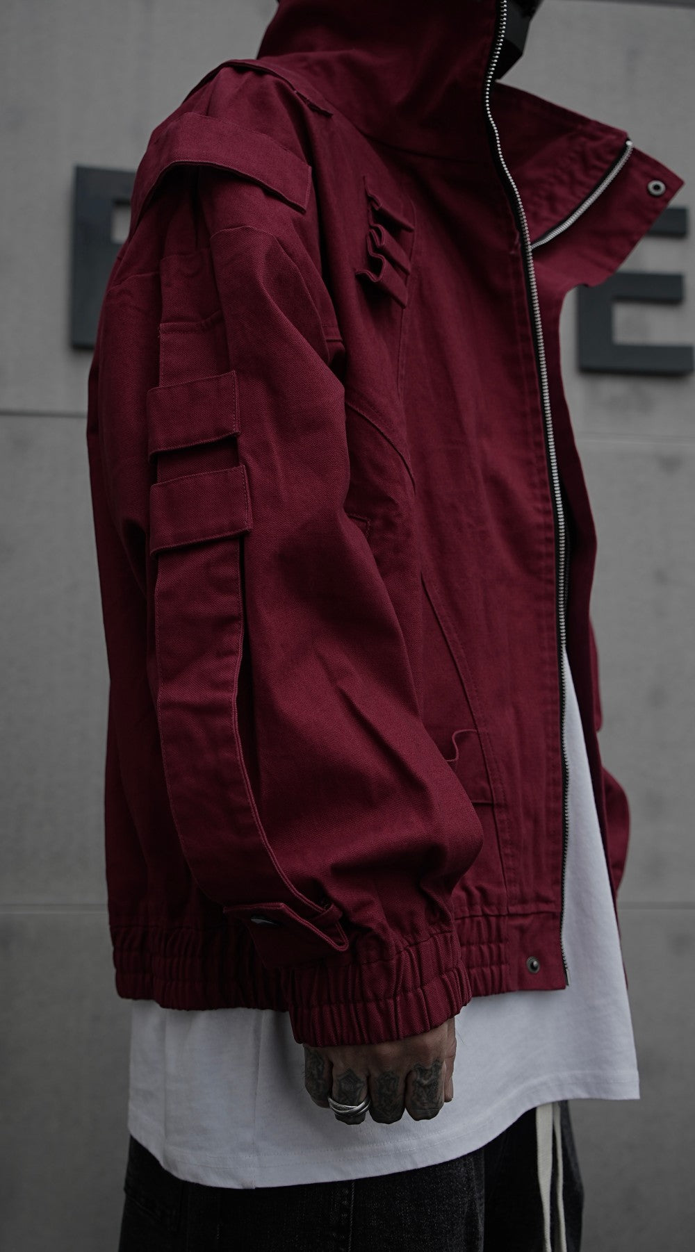 Japanese Trend Workwear Jacket for Men, Spring and Autumn Fashion, Loose Stand Collar Motorcycle Leather Jacket, Cool and Casual Versatile Jacket