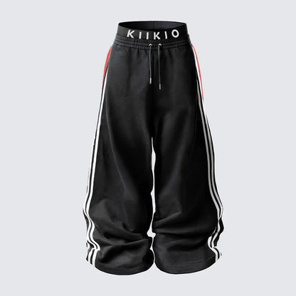 2025Three Stripes American Style Sweatpants Spring Autumn Sports High Street Wide Leg Long Pants Casual Trousers Trendy Versatile