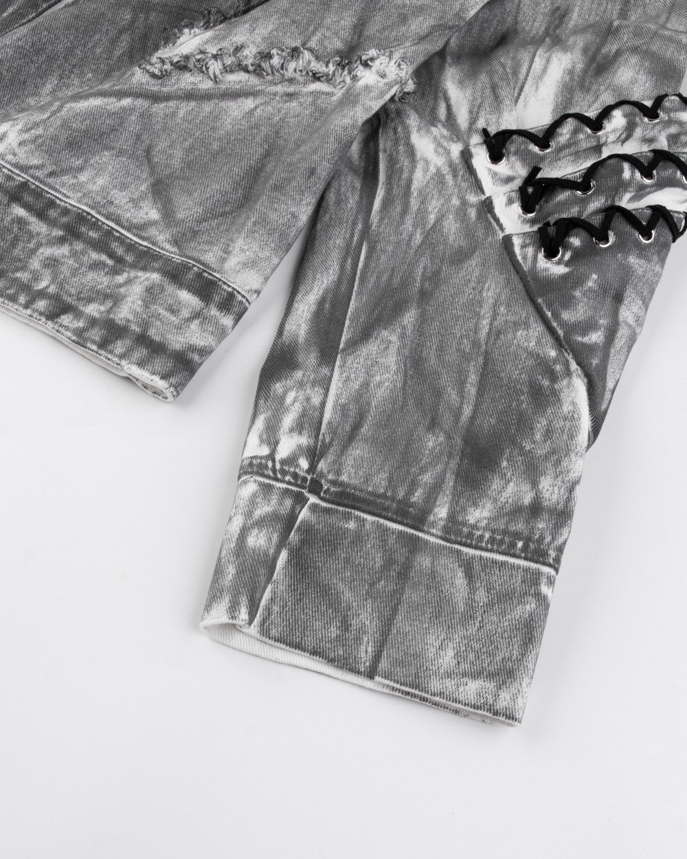 2025Autumn American High Street Heavy Craft Hand-painted Denim Jacket for Men and Women Retro Street Distressed Washed Jeans