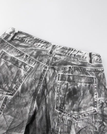 2025Autumn American High Street Heavy Craft Hand-painted Denim Jacket for Men and Women Retro Street Distressed Washed Jeans