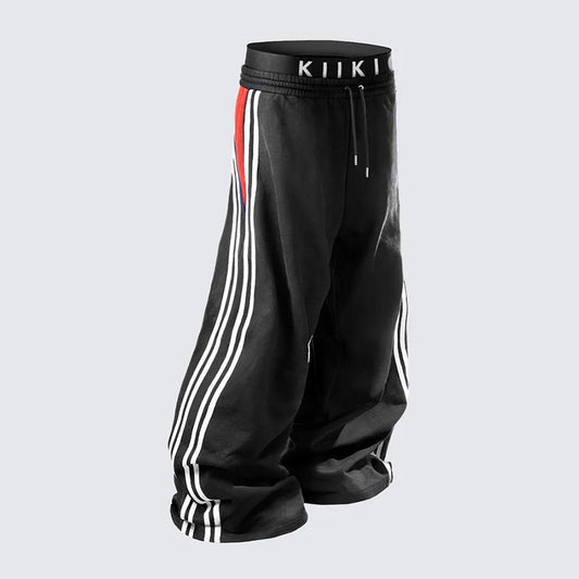 2025Three Stripes American Style Sweatpants Spring Autumn Sports High Street Wide Leg Long Pants Casual Trousers Trendy Versatile