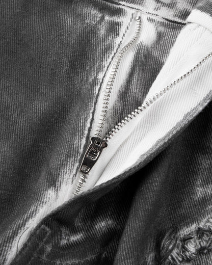 2025Autumn American High Street Heavy Craft Hand-painted Denim Jacket for Men and Women Retro Street Distressed Washed Jeans