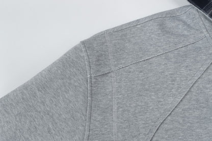 2025New Fake Two-Piece Distressed Plaid Patchwork Hooded Sweatshirt Unisex American Style Niche Loose Hoodie Trendy