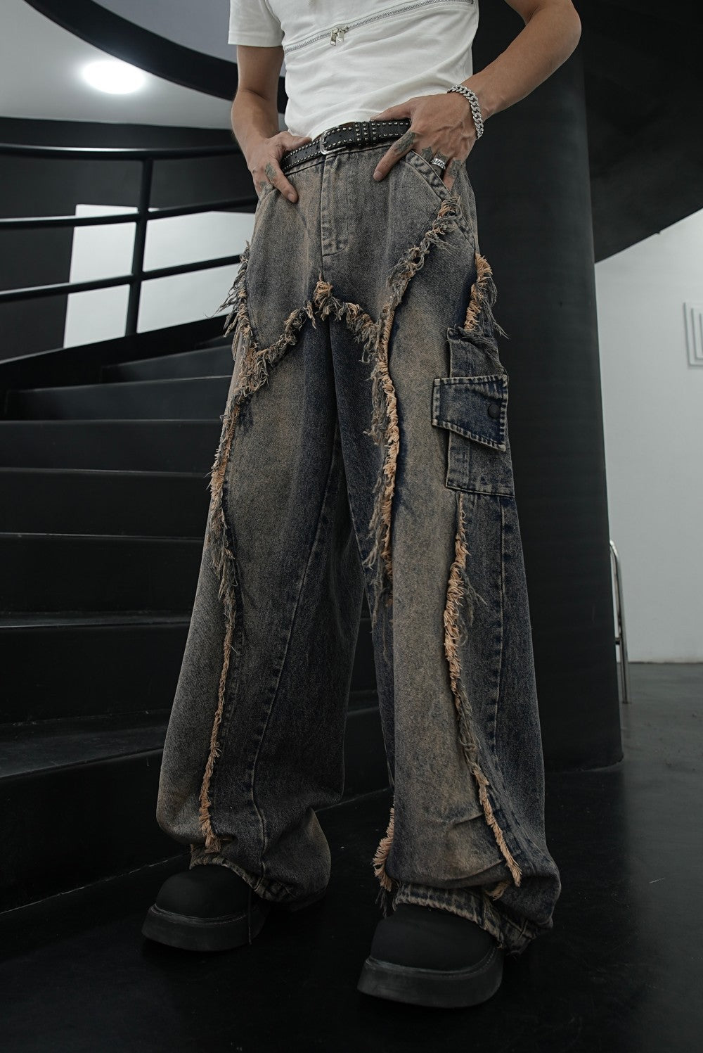 Star Design Sense Niche American Retro Jeans for Men ins Fashion Brand European and American High Street Pants Trendy Versatile Long Pants