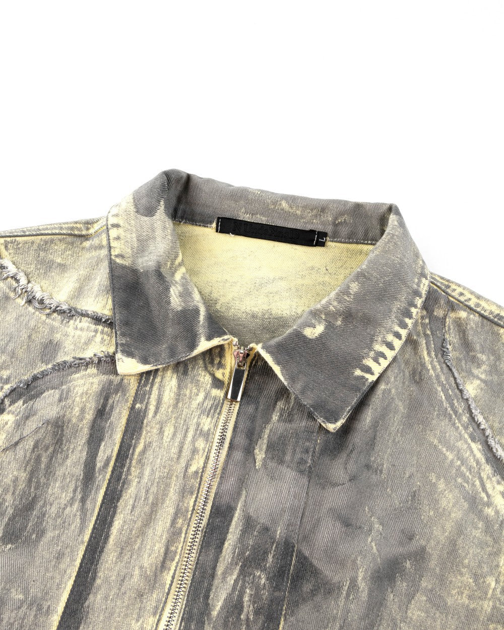 2025Autumn American High Street Heavy Craft Hand-painted Denim Jacket for Men and Women Retro Street Distressed Washed Jeans