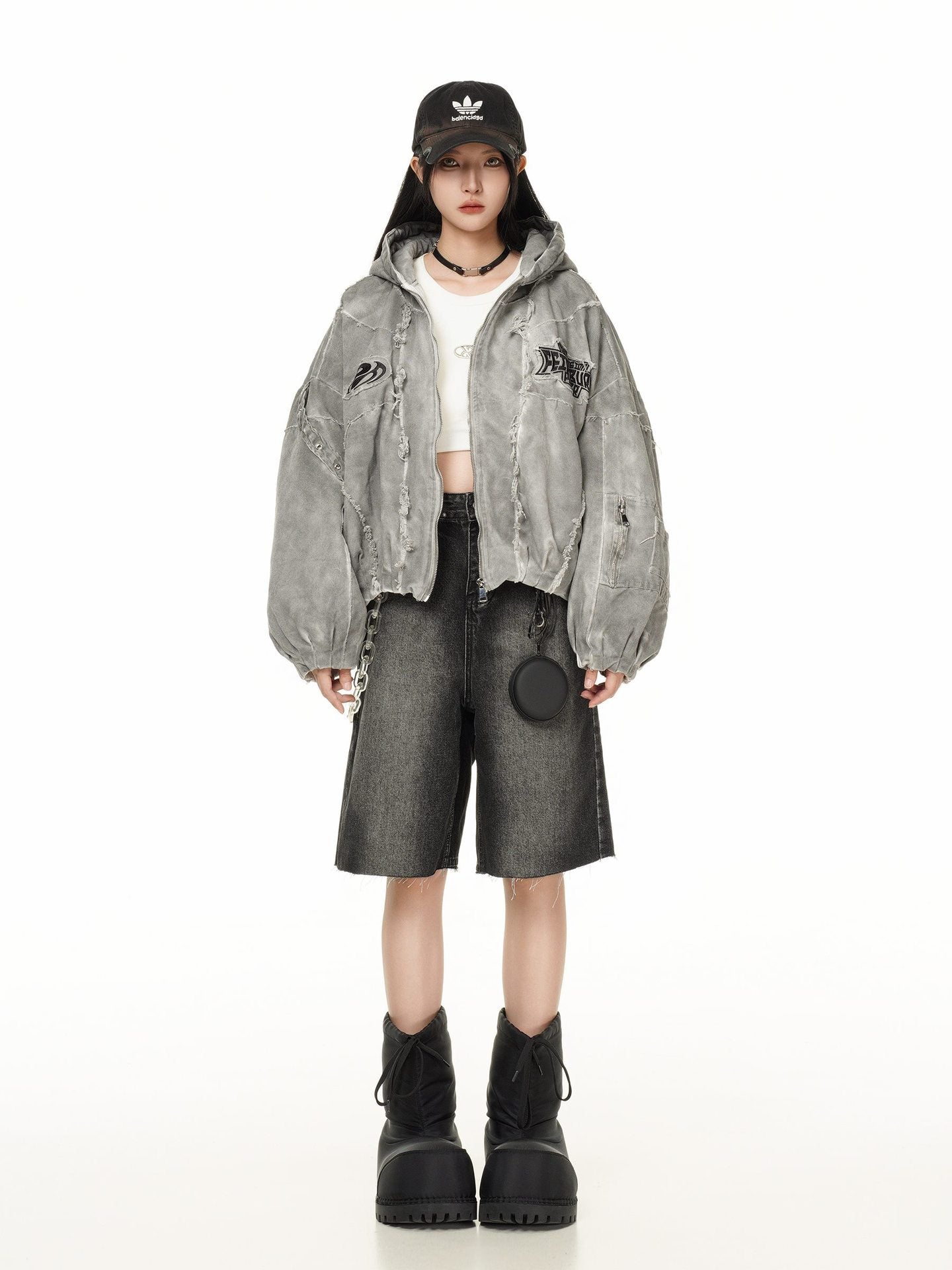 GUO WEAR Wasteland Style National Trend Mottled Vintage Workwear Jacket for Men and Women Winter Cotton Coat Casual Versatile