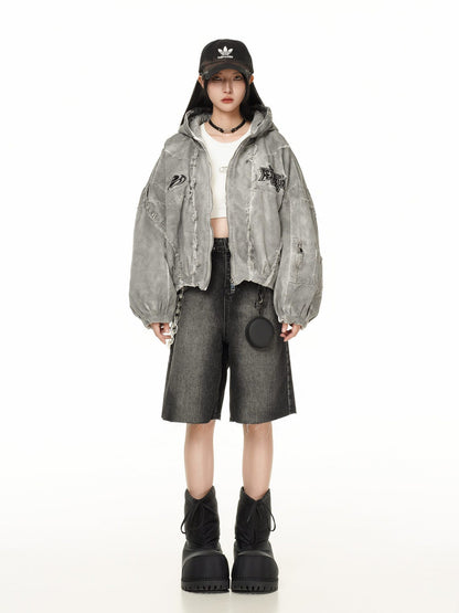 GUO WEAR Wasteland Style National Trend Mottled Vintage Workwear Jacket for Men and Women Winter Cotton Coat Casual Versatile