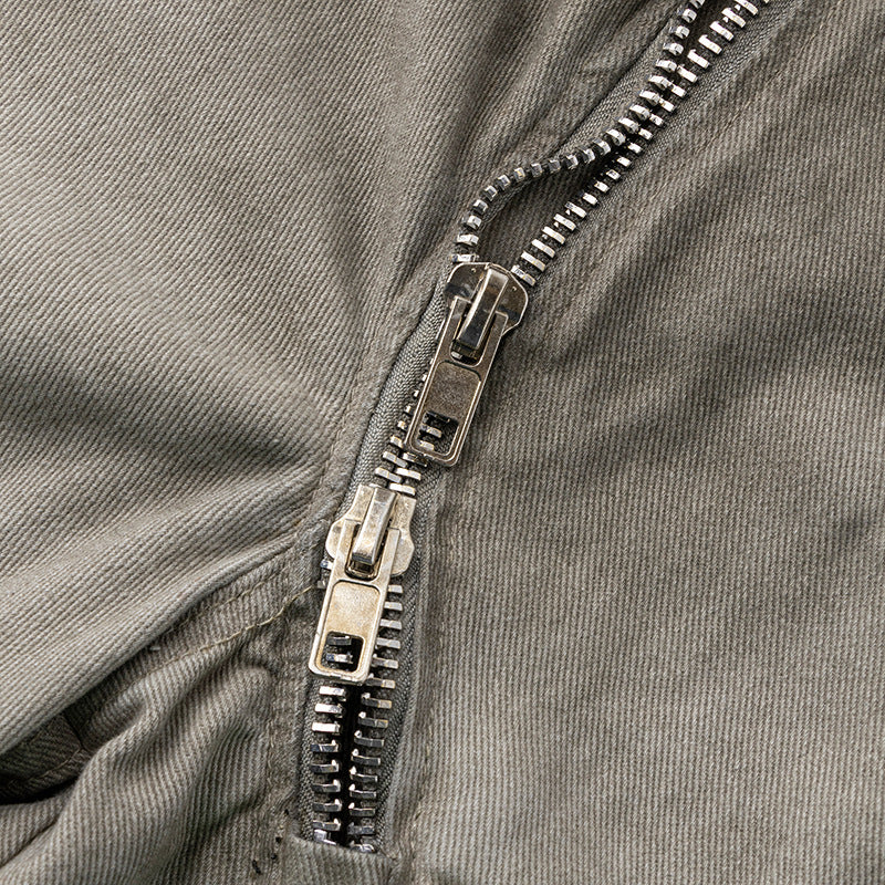 High Waist Diagonal Zipper Cargo Pants Loose Straight Casual Pants Trendy Brand Versatile Long Pants Leg-Lengthening Loose Comfortable