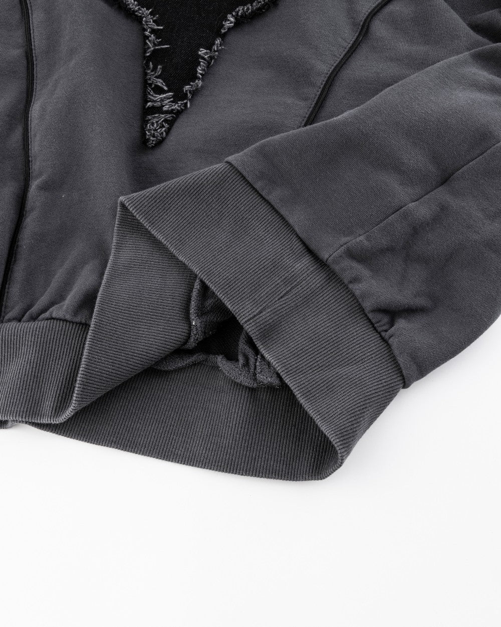 European and American Niche Style Patchwork Starburst Frayed Loose Round Neck Sweatshirt for Men and Women