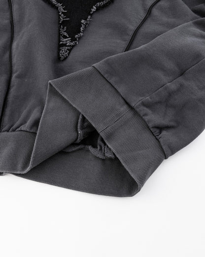 European and American Niche Style Patchwork Starburst Frayed Loose Round Neck Sweatshirt for Men and Women