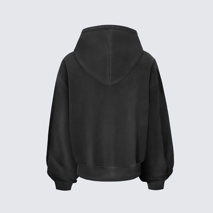 2025Spring New Vintage Distressed Letter Print Hoodie for Men, Stylish and High-End Long Sleeve Jacket